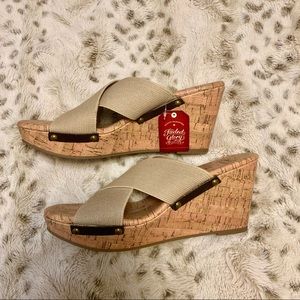 Tan wedge sandals